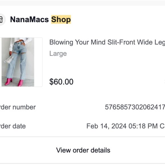 Slit Front Wide Leg Jeans - Picture 5 of 5